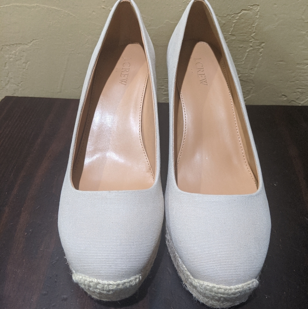 NEVER WORN - J. Crew Factory Canvas (Flax Colored) Espadrilles Size 8.5